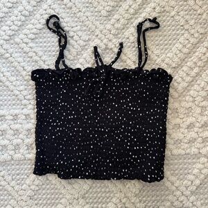 Reformation stretchy polka dot top